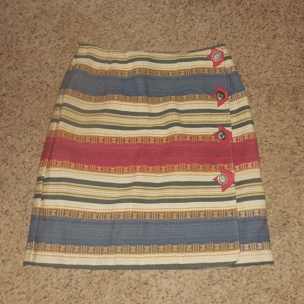 Vintage Longhorn Tapestry Western Skirt Concho M